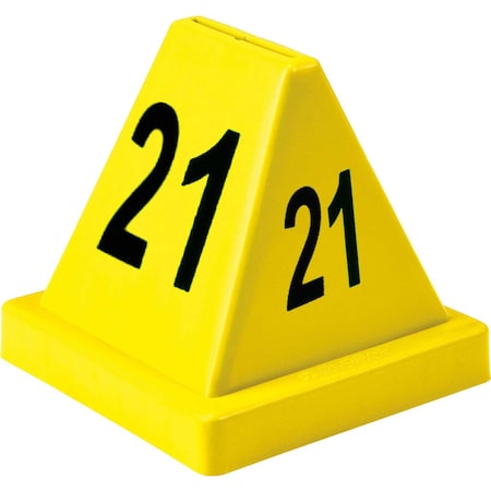 Global Industrial Numbered Cones, 21-40, 4-1/2L x 4-1/2W x 4-3/8H, Yellow 412589